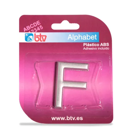 BLISTER LETRA 'F' ABS PLATEADO