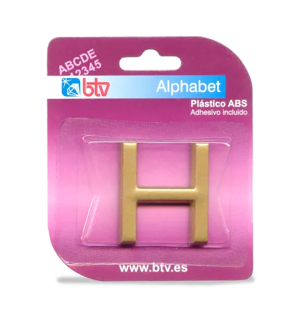 BLISTER LETRA 'H' ABS DORADO