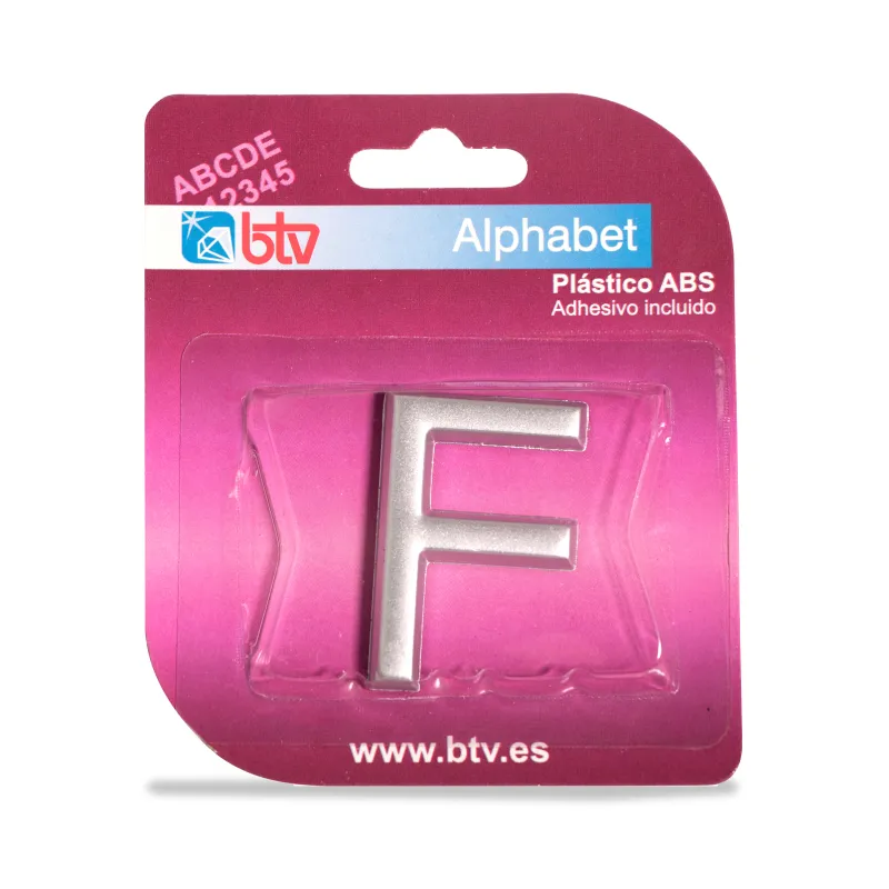 BLISTER LETRA 'F' ABS PLATEADO