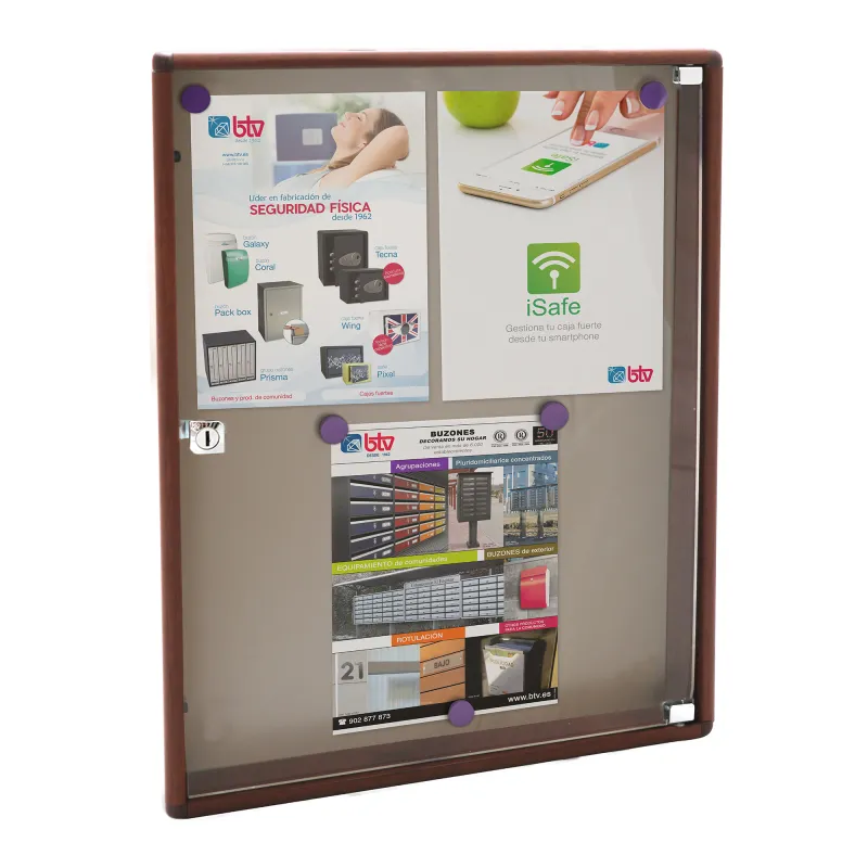 TABLÓN DE ANUNCIOS VERTICAL A4 EFECTO MADERA OSCURA