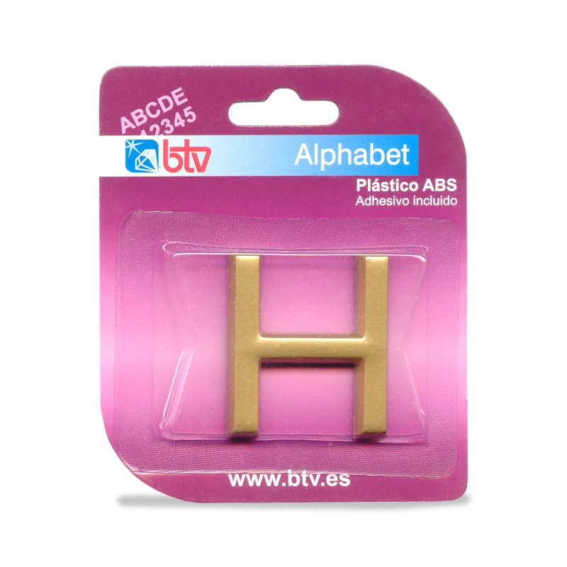BLISTER LETRA 'H' ABS DORADO