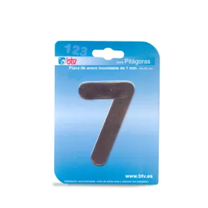 PLACA '7'  INOX ALTO 8,5 CM PLACA '7'  INOX ALTO 8,5 CM