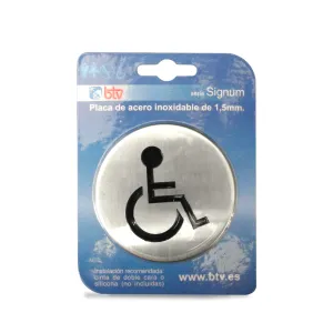 PLACA SIGNUM 'MINUSVALIDOS'  INOX Ø 10 CM PLACA SIGNUM 'MINUSVALIDOS'  INOX Ø 10 CM