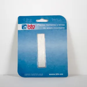 PLACA 'I'  INOX ALTO 8,5 CM PLACA 'I'  INOX ALTO 8,5 CM
