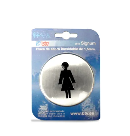 PLACA SIGNUM 'SEÑORAS' INOX Ø 10 CM