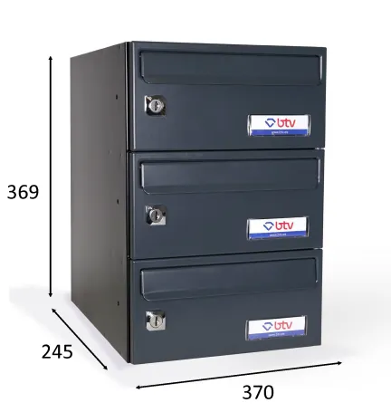 BUZON BARAJAS TRIPLE (3 BUZONES) 245X370 ANTRACITA