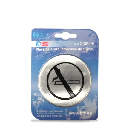PLACA SIGNUM 'NO FUMAR' INOX Ø 10 CM