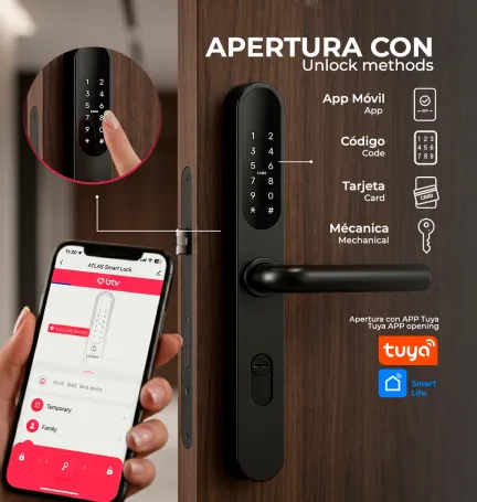 CERRADURA INTELIGENTE ATLAS NEGRO