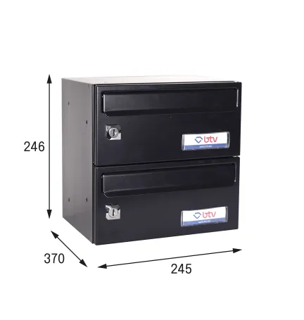 BUZON BARAJAS DOBLE (2 BUZONES) 245x370 NEGRO