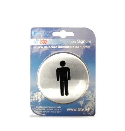 PLACA SIGNUM 'CABALLEROS'  INOX Ø 10 CM