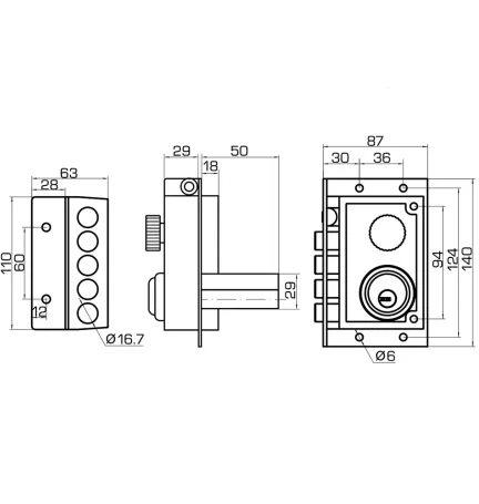 CERROJO ONIX IZQUIERDA BOX NEGRO