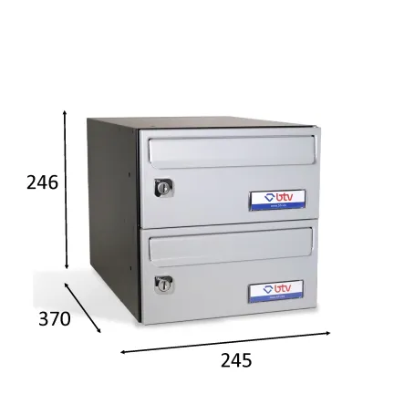 BUZON BARAJAS DOBLE (2 BUZONES) 245x370 PLATEADO