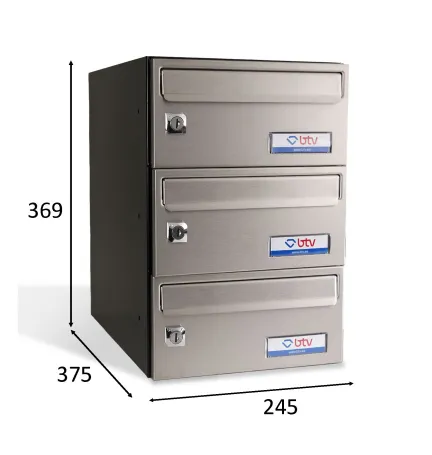 BUZON BARAJAS TRIPLE (3 BUZONES) 245x370 ACERO INOXIDABLE SATINADO