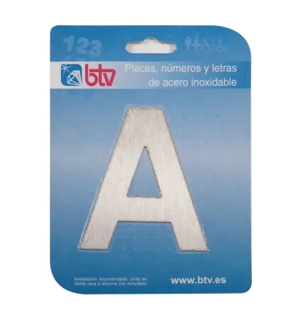 PLACA 'A' INOX ALTO 8,5 CM