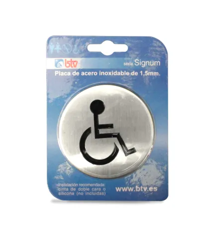 PLACA SIGNUM 'MINUSVALIDOS' INOX Ø 10 CM