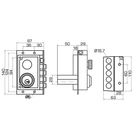 CERROJO ONIX DERECHA BOX DORADO/BEIGE