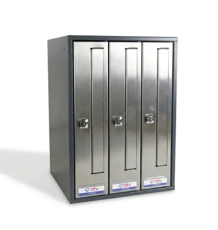 BUZON PRISMA FRONTAL G3 CUERPO ANTRACITA PUERTA INOXIDABLE SATINADO