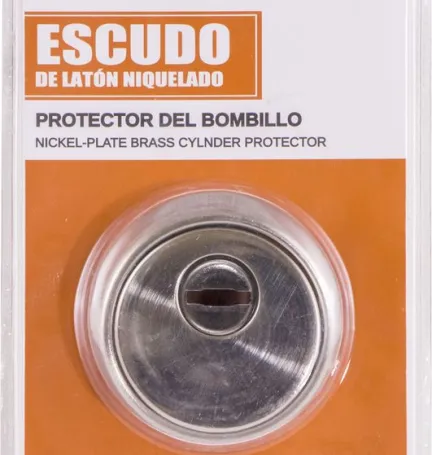 ESCUDO CIRCULAR DE LATÓN SATIN NIQUEL