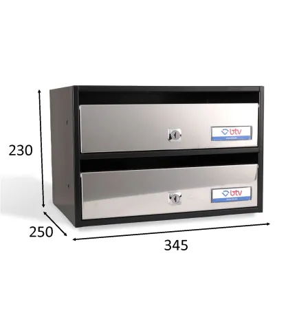 BUZÓN ANETO DOBLE (2 BUZONES) ACERO INOXIDABLE BRILLO