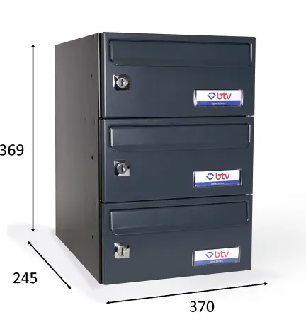 BUZON BARAJAS TRIPLE (3 BUZONES) 245X370 ANTRACITA