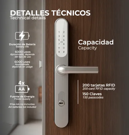 CERRADURA INTELIGENTE ATLAS NEGRO