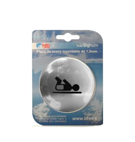 PLACA SIGNUM 'CAMBIADOR BEBE'  INOX Ø 10 CM PLACA SIGNUM 'CAMBIADOR BEBE'  INOX Ø 10 CM