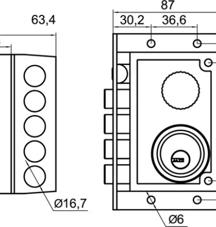 CERROJO ONIX APERTURA DERECHA NEGRO