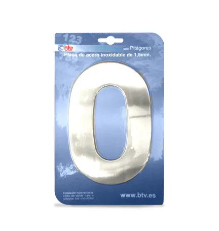PLACA '0' INOX ALTO 15,5 CM