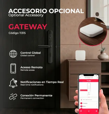 CERRADURA INTELIGENTE ATLAS NEGRO