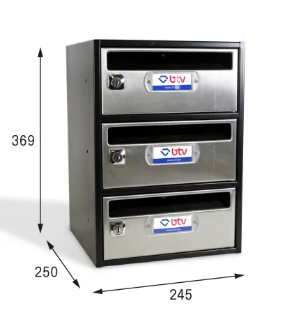BUZÓN MONCAYO TRIPLE (3 BUZONES) ACERO INOX