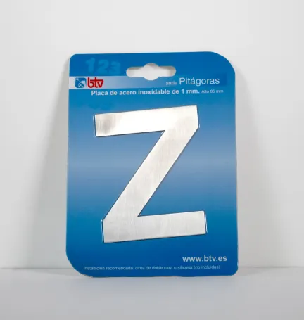PLACA 'Z'  INOX ALTO 8,5 CM