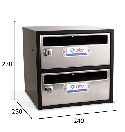 BUZÓN MONCAYO DOBLE (2 BUZONES)ACERO INOXIDABLE BRILLO