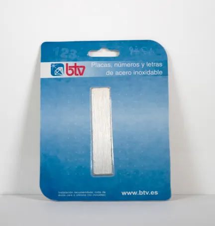 PLACA 'I'  INOX ALTO 8,5 CM PLACA 'I'  INOX ALTO 8,5 CM