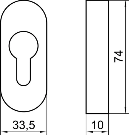 ESCUDO INOX 10 MM ESPESOR OVALADO