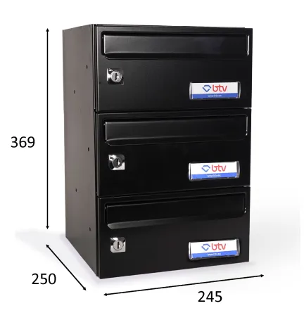 BUZON BARAJAS TRIPLE (3 BUZONES) 245x250 NEGRO