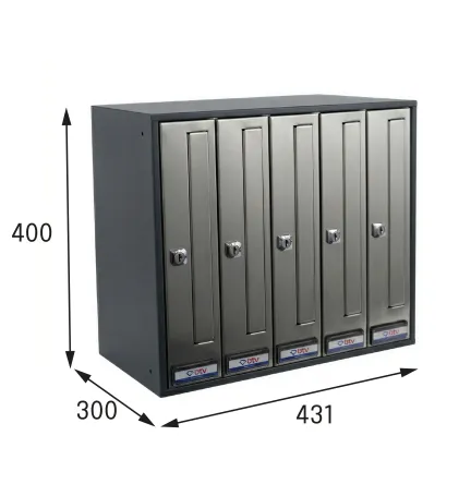 BUZON PRISMA FRONTAL G4 CUERPO ANTRACITA PUERTA INOXIDABLE SATINADO