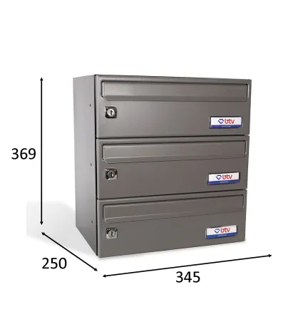 BUZON BARAJAS TRIPLE (3 BUZONES) 345x250 GRIS