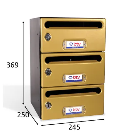 BUZON MERCURIO TRIPLE (3 BUZONES) DORADO