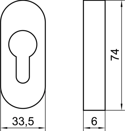 ESCUDO OVALADO DE 6 MM ACERO INOXIDABLE