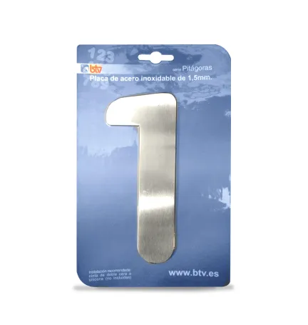 PLACA '1'  INOX ALTO 15,5 CM PLACA '1'  INOX ALTO 15,5 CM
