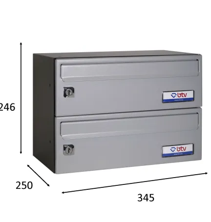 BUZON BARAJAS DOBLE (2 BUZONES) 345x250 PLATEADO