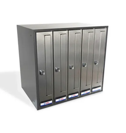 BUZON PRISMA FRONTAL G5 CUERPO ANTRACITA PUERTA INOXIDABLE SATINADO