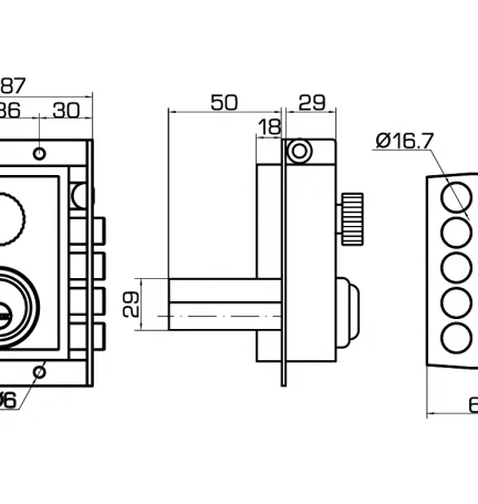 CERROJO ONIX APERTURA DERECHA DORADO
