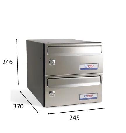 BUZON BARAJAS DOBLE (2 BUZONES) 245x370 ACERO INOXIDABLE BRILLO