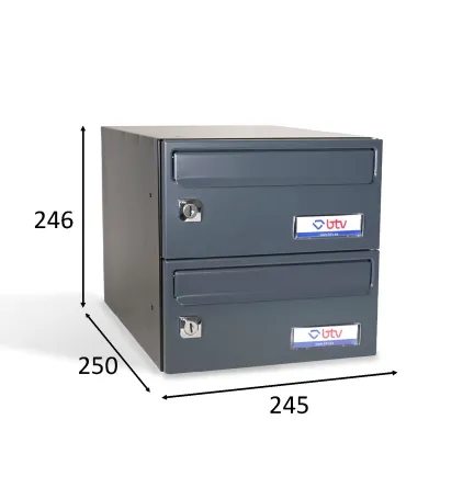 BUZON BARAJAS DOBLE (2 BUZONES) 245X370 ANTRACITA