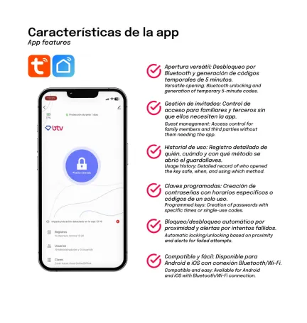 GUARDALLAVES ELECTRÓNICO TEKEY CON BLUETOOTH