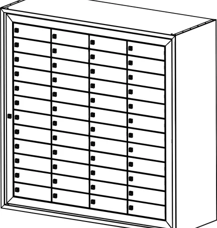 BUZON BCP NEGRO 48 CASILLEROS PUERTAS C/BOCACARTAS