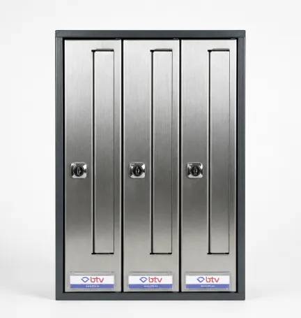 BUZON PRISMA FRONTAL G3 CUERPO ANTRACITA PUERTA INOXIDABLE SATINADO
