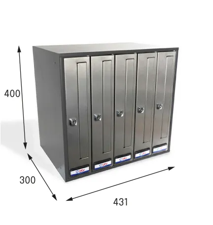 BUZON PRISMA FRONTAL G5 CUERPO ANTRACITA PUERTA INOXIDABLE SATINADO