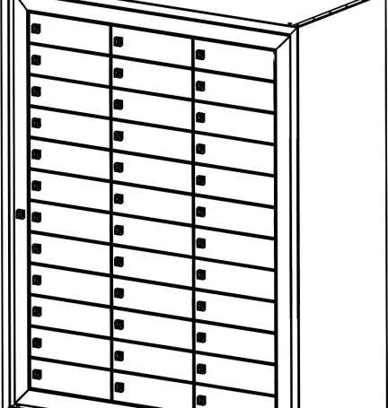 BUZON BCP Negro 36 CASILLEROS PUERTAS CIEGAS